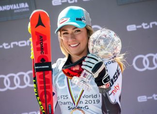 Mikaela Shiffrin adds to dazzling season with first super-G crystal globe